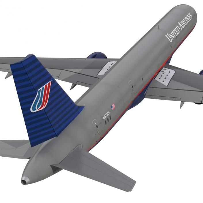 3D Boeing 757-200F United Airlines Rigged model