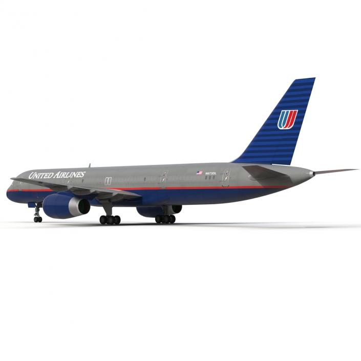 3D Boeing 757-200F United Airlines Rigged model