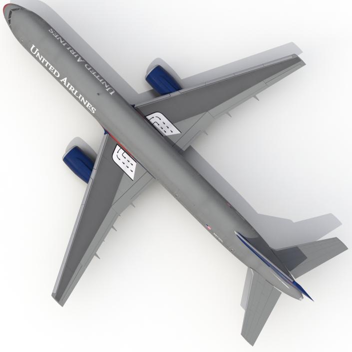 3D Boeing 757-200F United Airlines Rigged model