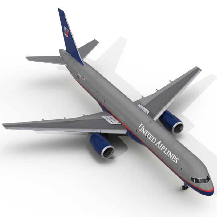 3D Boeing 757-200F United Airlines Rigged model