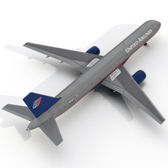 3D Boeing 757-200F United Airlines Rigged model