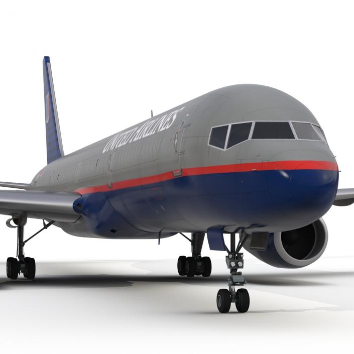 3D Boeing 757-200F United Airlines Rigged model