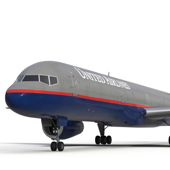 3D Boeing 757-200F United Airlines Rigged model