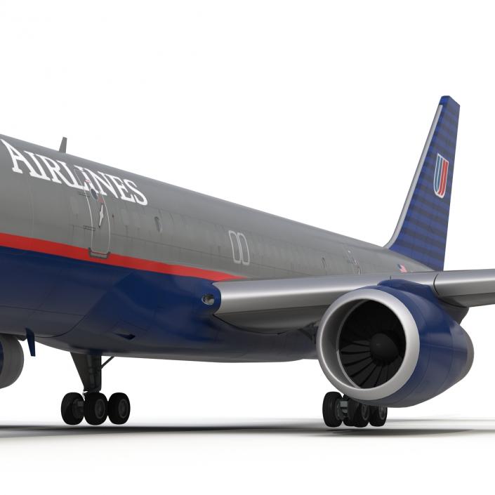 3D Boeing 757-200F United Airlines Rigged model