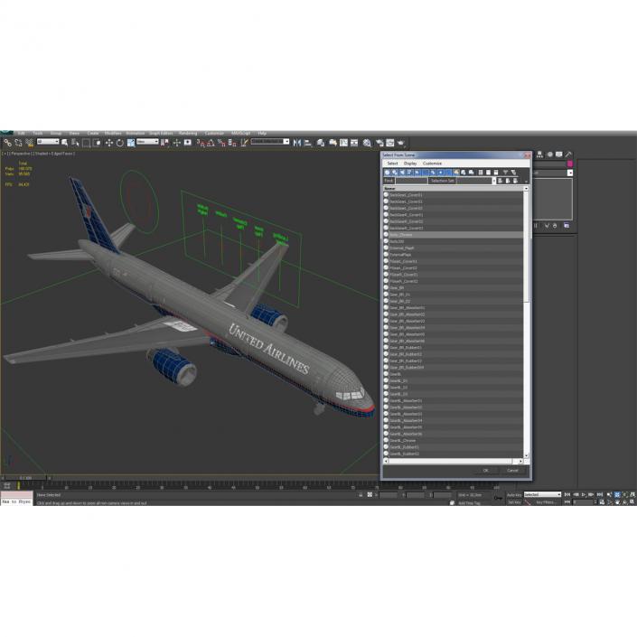 3D Boeing 757-200F United Airlines Rigged model