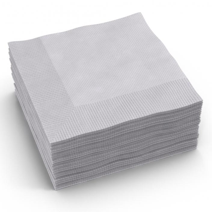 Cocktail Napkins White 3D