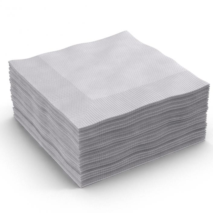 Cocktail Napkins White 3D