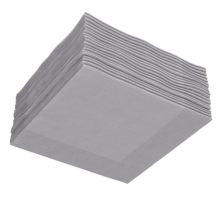 Cocktail Napkins White 3D