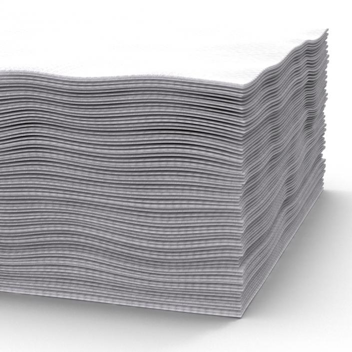 Cocktail Napkins White 3D