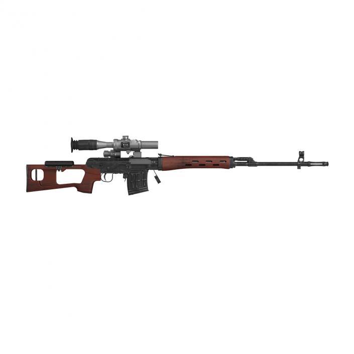 Russian SVD Rifle Wooden Handguard 3D model