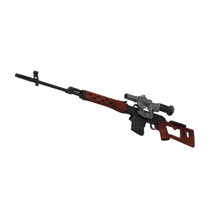 Russian SVD Rifle Wooden Handguard 3D model