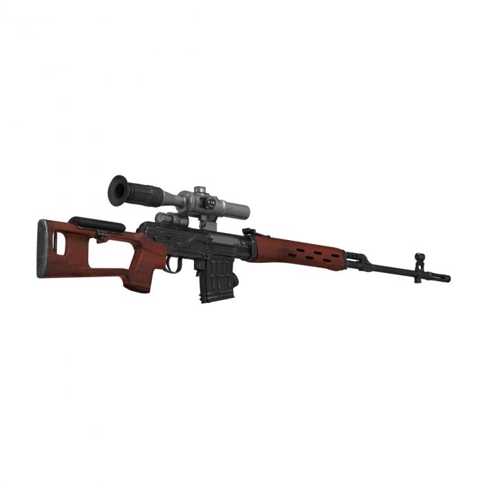 Russian SVD Rifle Wooden Handguard 3D model