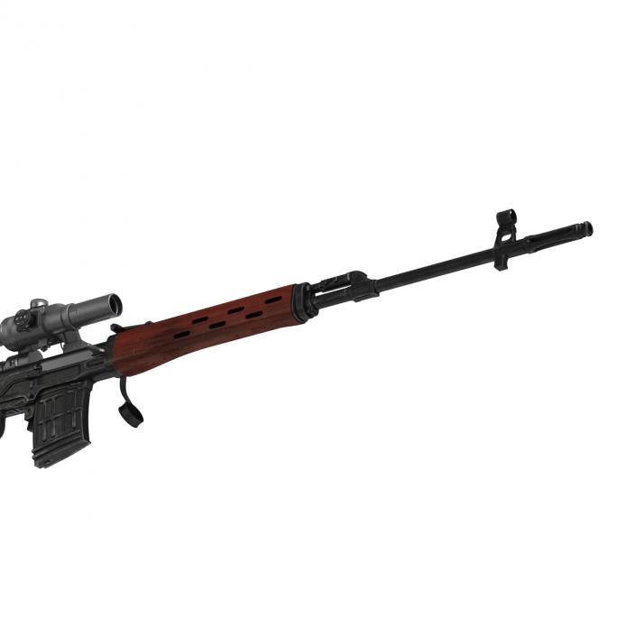 Russian SVD Rifle Wooden Handguard 3D model