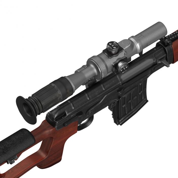 Russian SVD Rifle Wooden Handguard 3D model