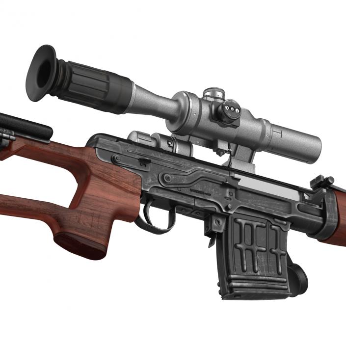 Russian SVD Rifle Wooden Handguard 3D model