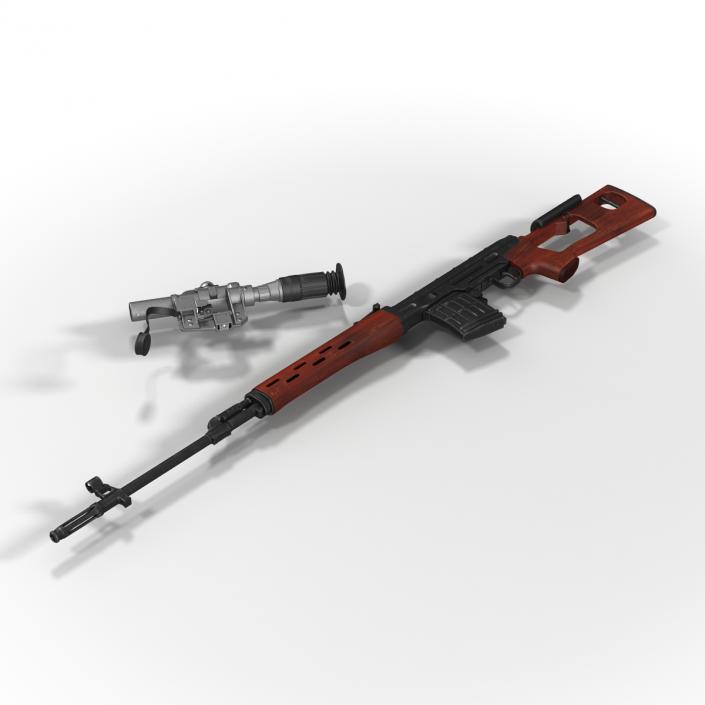 Russian SVD Rifle Wooden Handguard 3D model