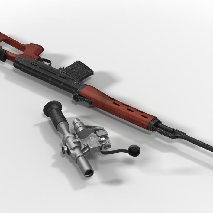 Russian SVD Rifle Wooden Handguard 3D model