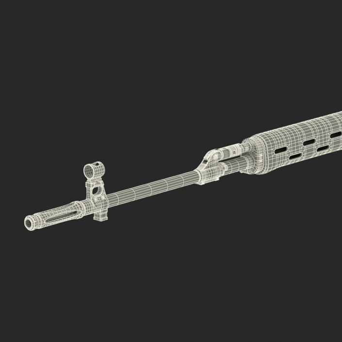 Russian SVD Rifle Wooden Handguard 3D model