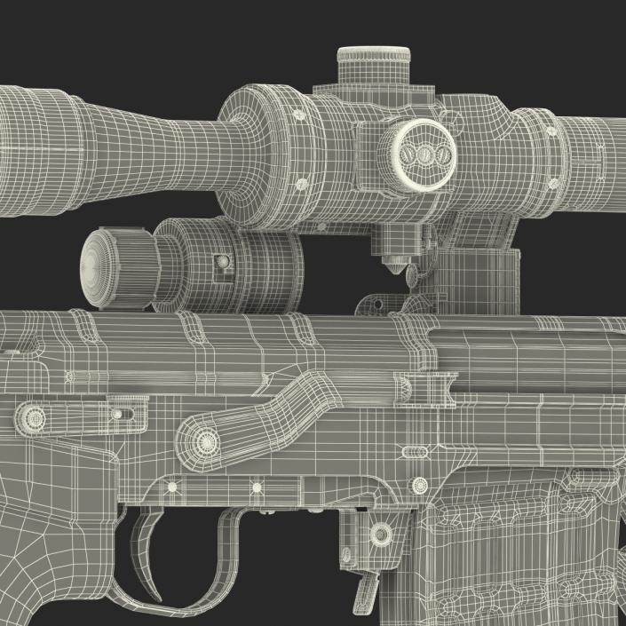 Russian SVD Rifle Wooden Handguard 3D model