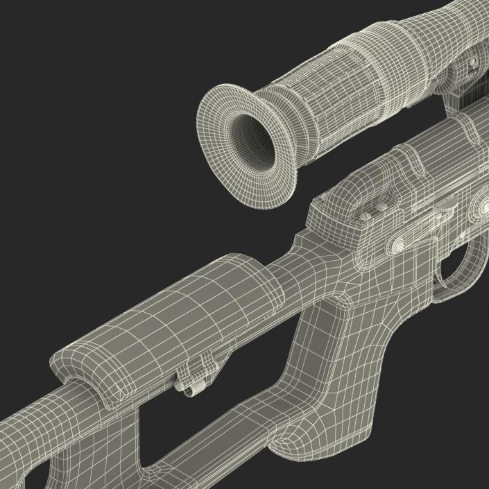 Russian SVD Rifle Wooden Handguard 3D model