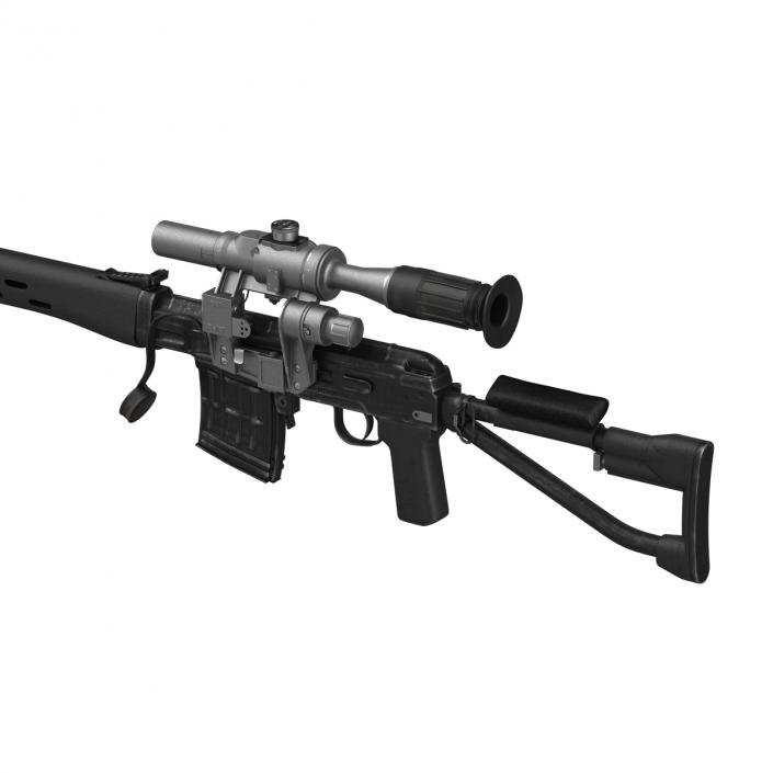 3D model Sniper Rifle Dragunov SVDS with Folding Stock