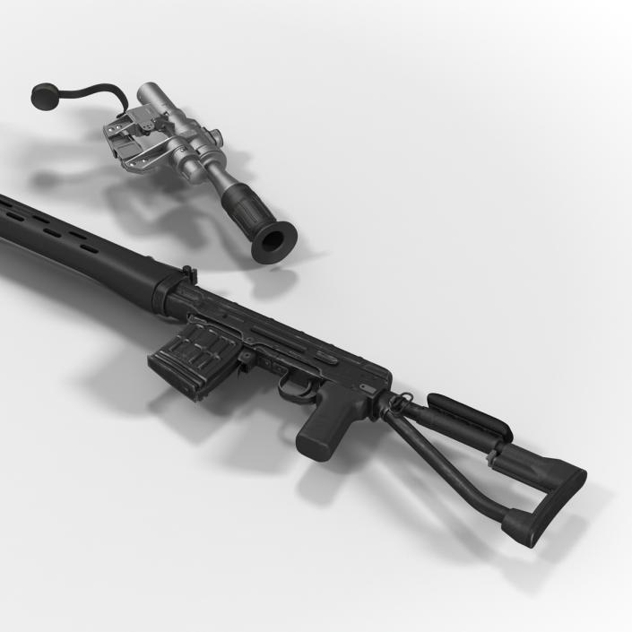 3D model Sniper Rifle Dragunov SVDS with Folding Stock