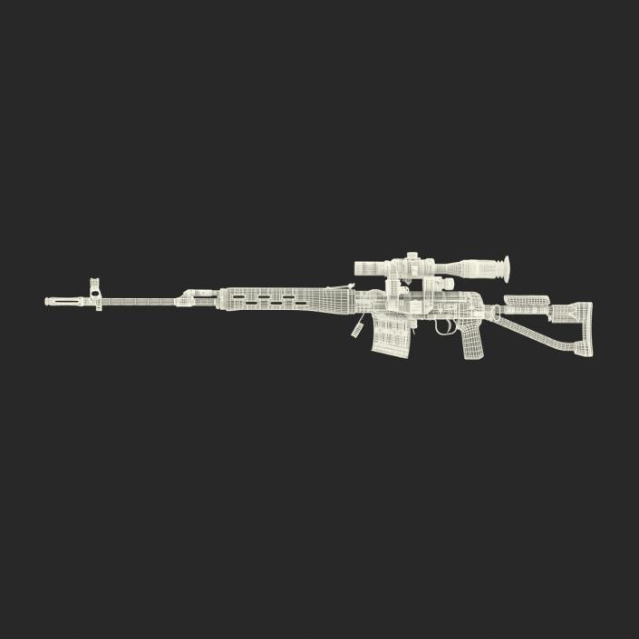 3D model Sniper Rifle Dragunov SVDS with Folding Stock