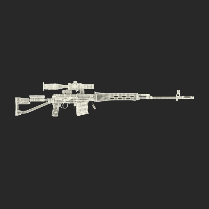 3D model Sniper Rifle Dragunov SVDS with Folding Stock