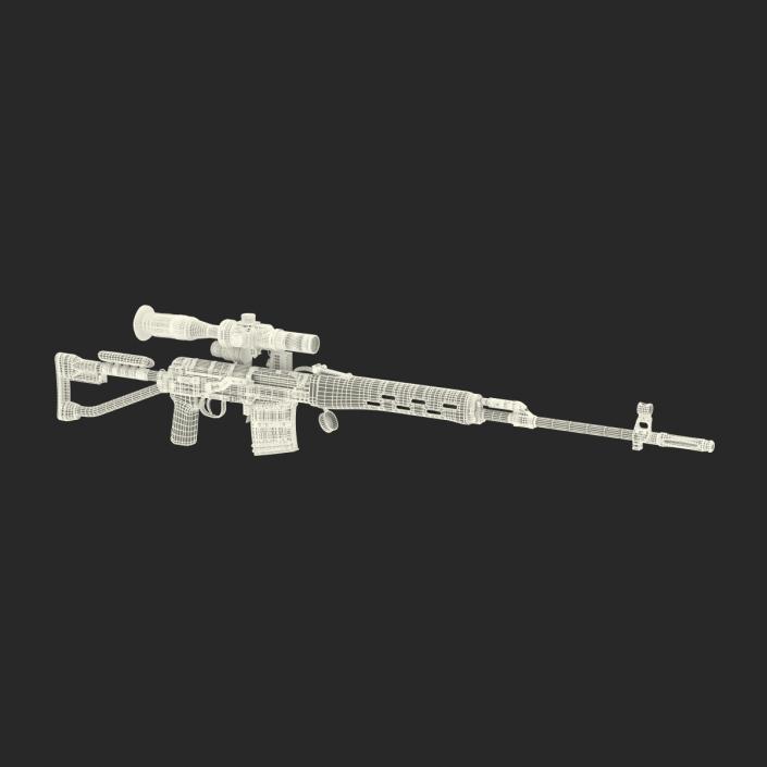 3D model Sniper Rifle Dragunov SVDS with Folding Stock