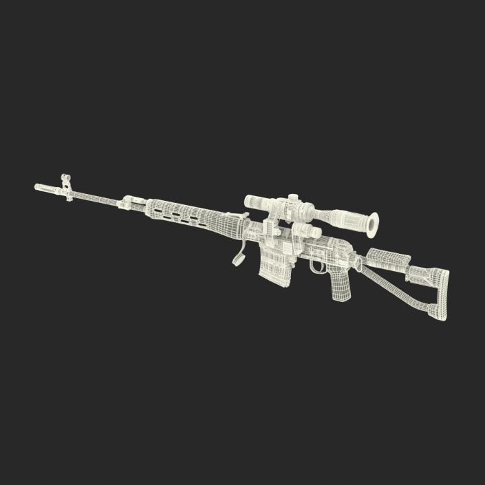 3D model Sniper Rifle Dragunov SVDS with Folding Stock