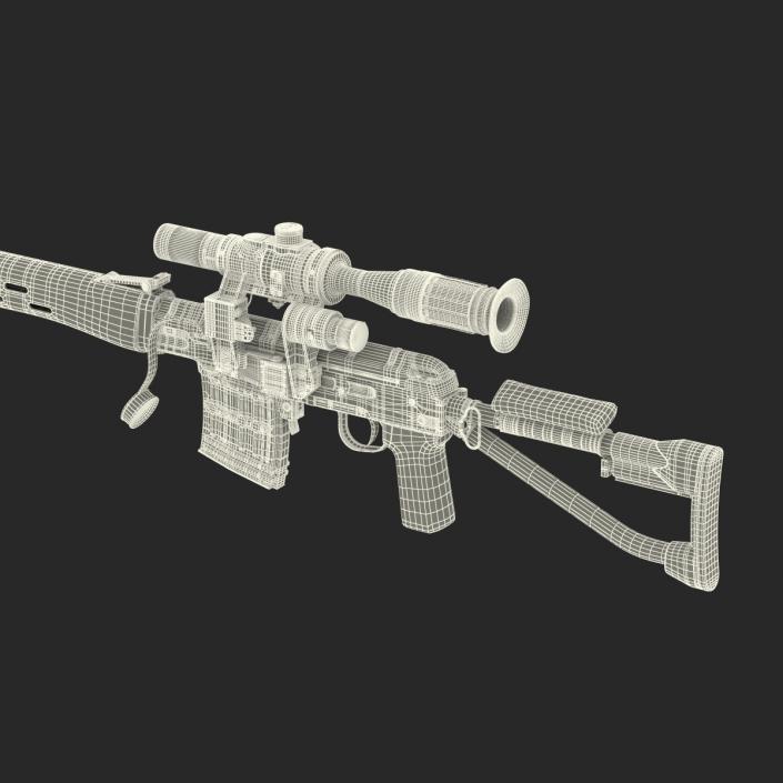 3D model Sniper Rifle Dragunov SVDS with Folding Stock