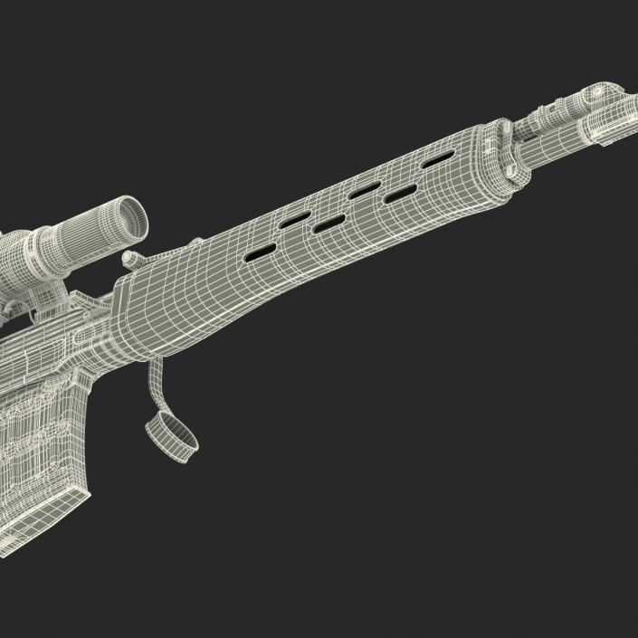 3D model Sniper Rifle Dragunov SVDS with Folding Stock