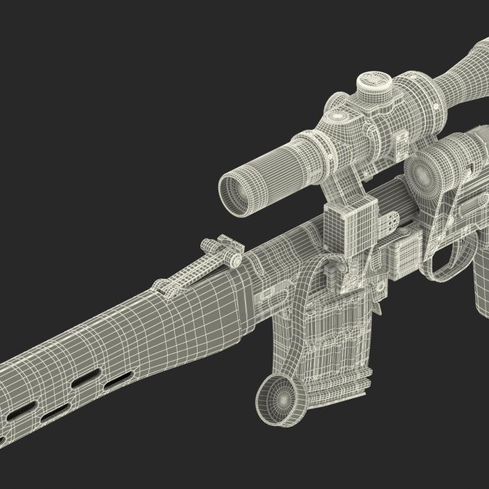 3D model Sniper Rifle Dragunov SVDS with Folding Stock