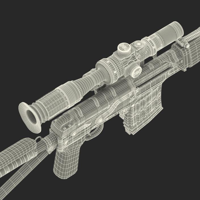 3D model Sniper Rifle Dragunov SVDS with Folding Stock