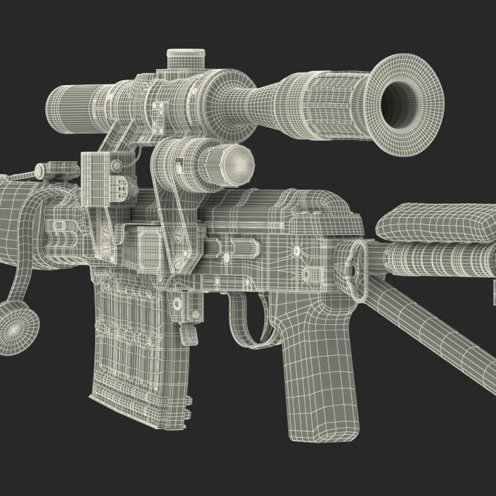 3D model Sniper Rifle Dragunov SVDS with Folding Stock