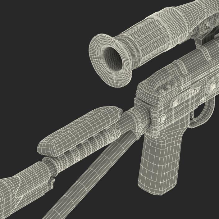 3D model Sniper Rifle Dragunov SVDS with Folding Stock