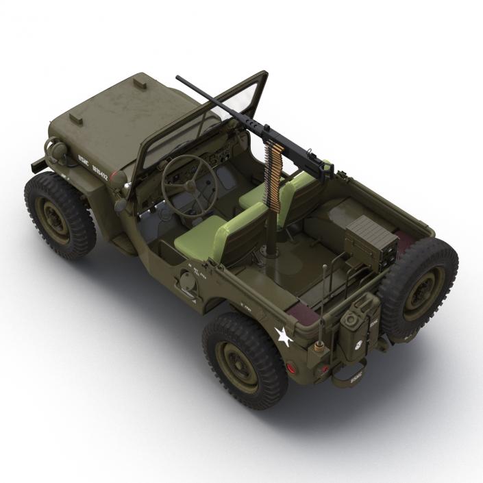 3D model Military Jeep Car Willys M38 Rigged