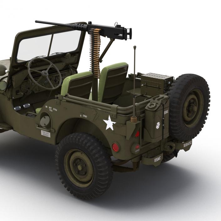 3D model Military Jeep Car Willys M38 Rigged