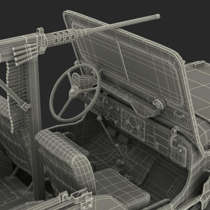 3D Military Jeep Car Willys M38 model