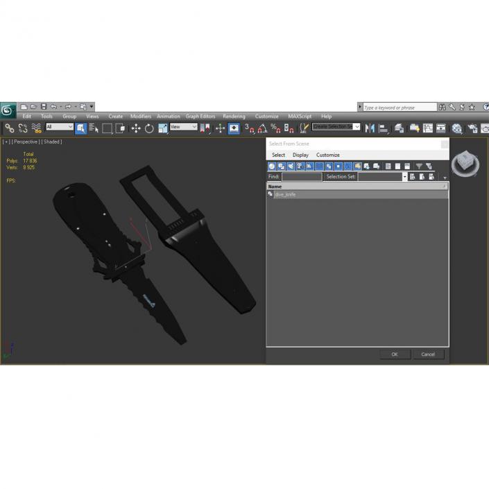 Dive Knife Set 3D model