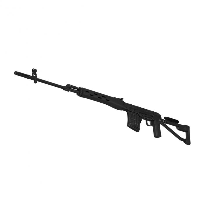 Sniper Rifle Dragunov SVDS with Folding Stock 2 3D