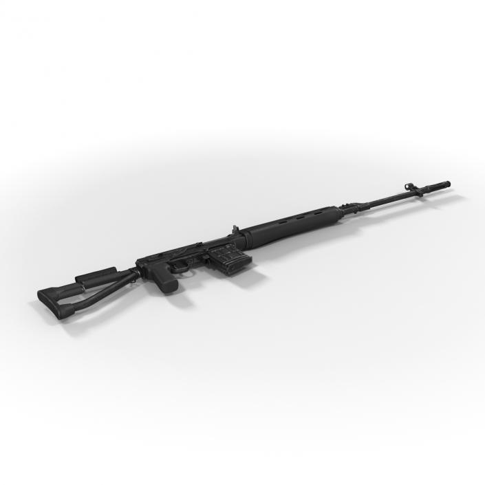 Sniper Rifle Dragunov SVDS with Folding Stock 2 3D