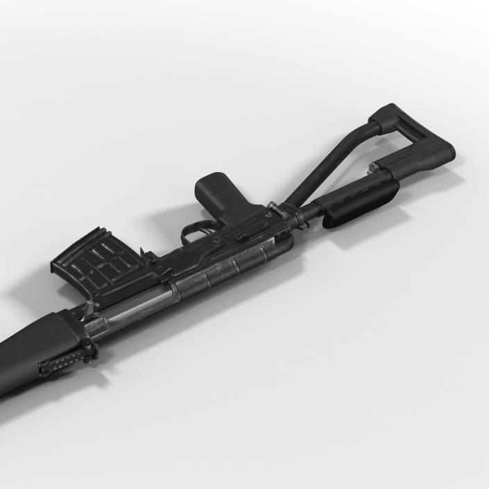 Sniper Rifle Dragunov SVDS with Folding Stock 2 3D