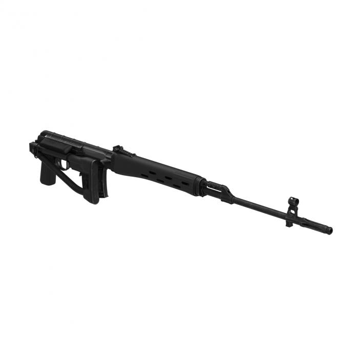 Sniper Rifle Dragunov SVDS with Folding Stock 2 3D