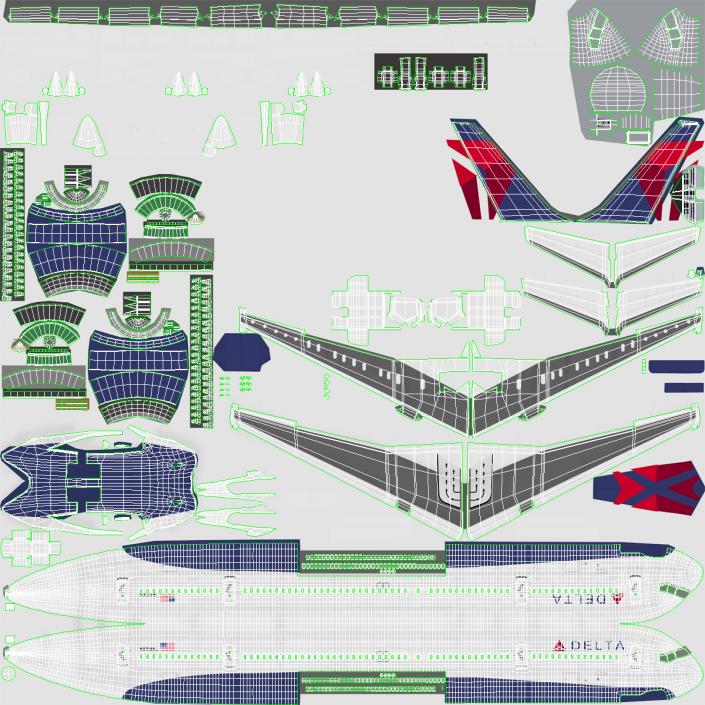 3D model Boeing 757-300 Delta Air Lines