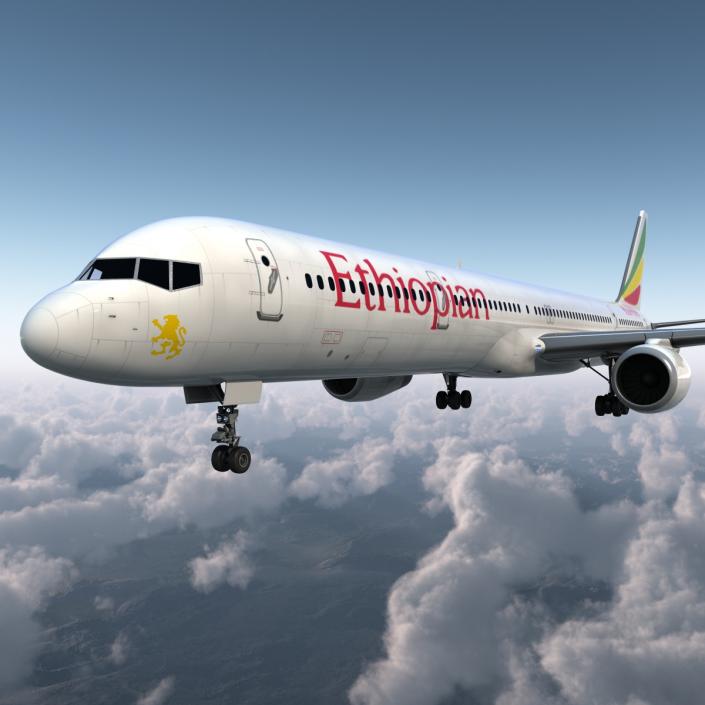 3D Boeing 757-300 Ethiopian Airlines model