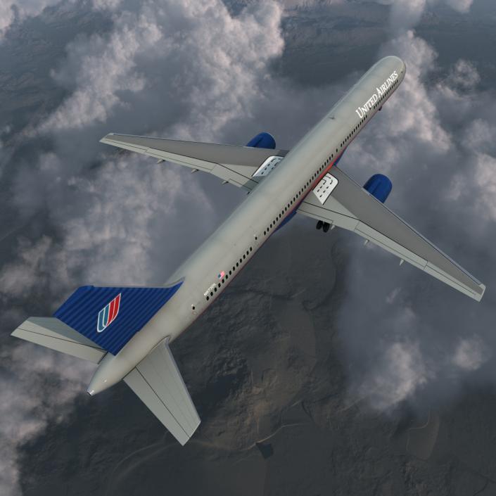 3D model Boeing 757-300 United Airlines