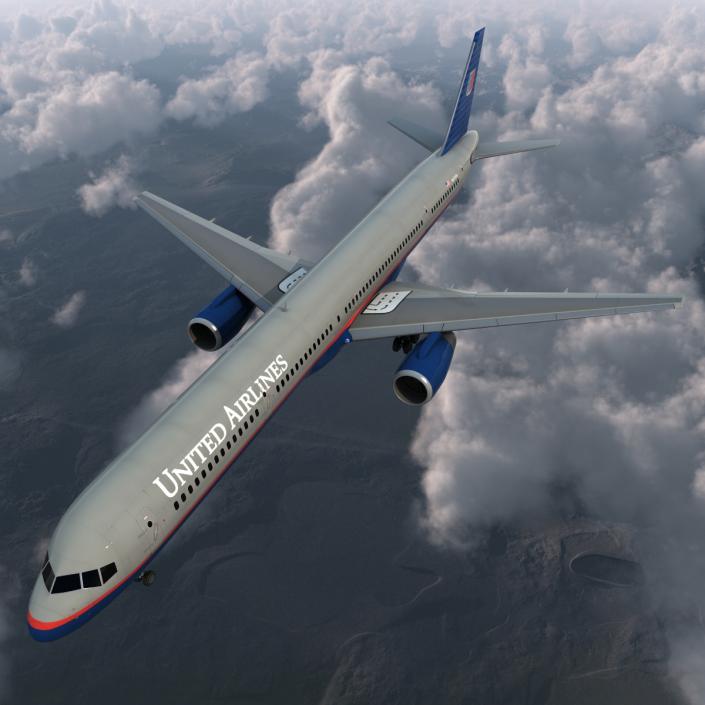 3D model Boeing 757-300 United Airlines