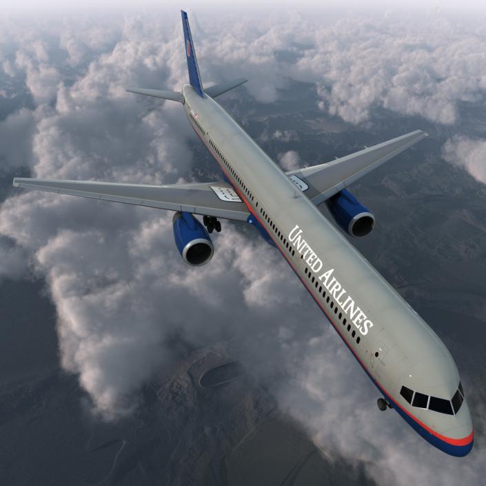 3D model Boeing 757-300 United Airlines