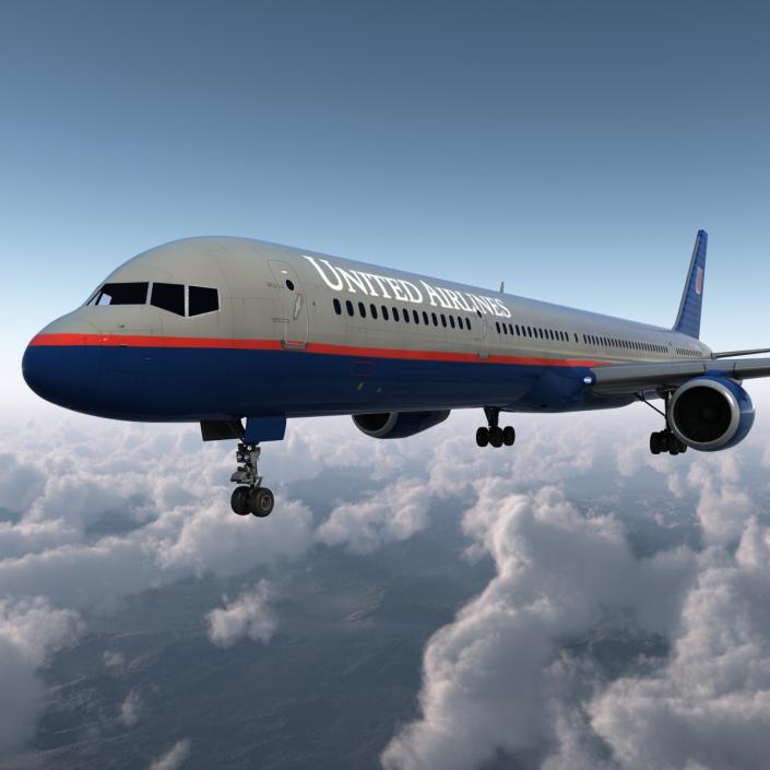 3D model Boeing 757-300 United Airlines